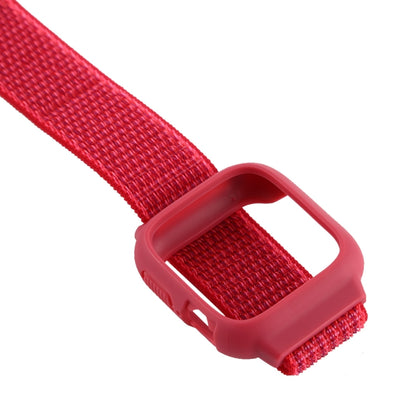 For Apple Watch Ultra 49mm&Watch Ultra 2 49mm / Series 9&8&7 45mm / SE 3&SE 2&6&SE&5&4 44mm / 3&2&1 42mm Nylon Watch Band with Hook and Loop Fastener (Red) - Watch Bands by buy2fix | Online Shopping UK | buy2fix