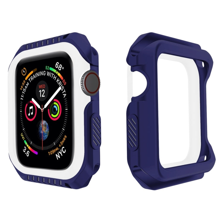 Smart Watch Shockproof Two Color Protective Case for Apple Watch Series 3 38mm(White Blue) - Watch Cases by buy2fix | Online Shopping UK | buy2fix