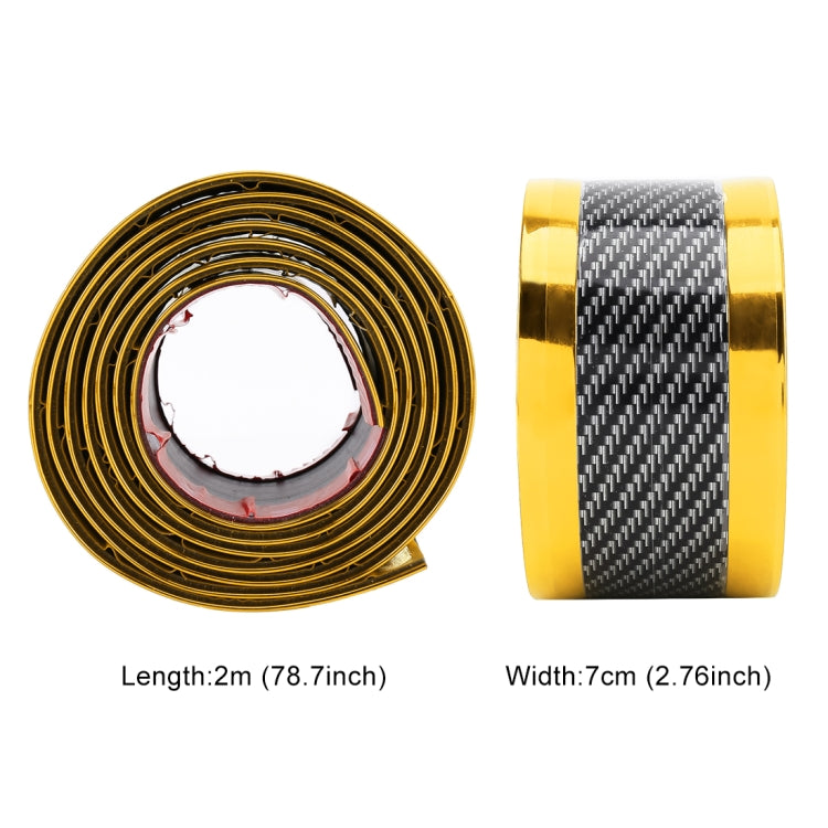 Universal Electroplate Carbon Fibre Car Door Threshold Decoration Strip Decorative Sticker, Size : 7CM x 2M(Gold) - Decorative Strip by buy2fix | Online Shopping UK | buy2fix