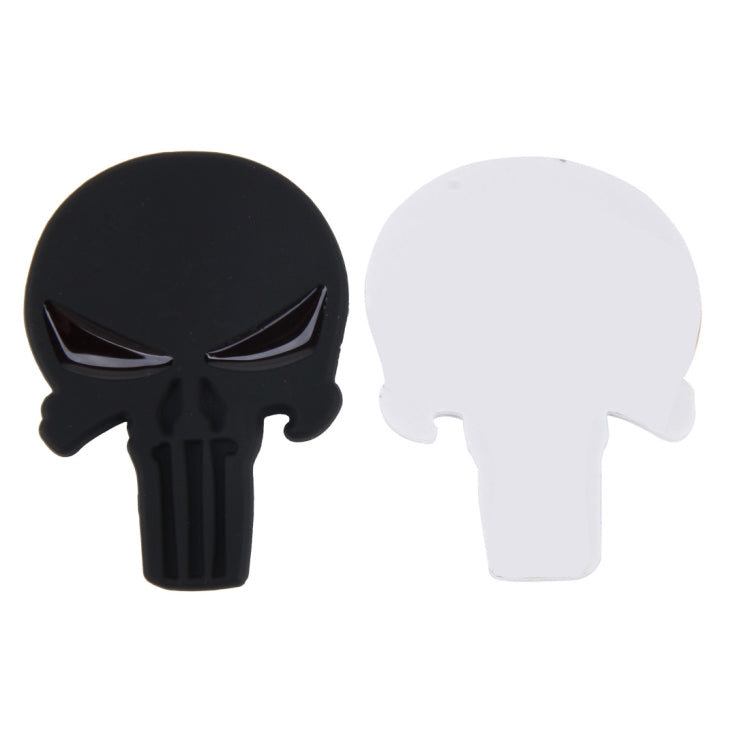 Pure Black Skull Metal Car Sticker - 3D Metal Sticker by buy2fix | Online Shopping UK | buy2fix