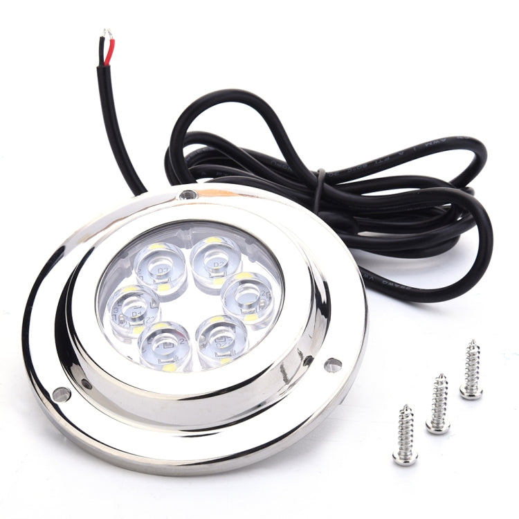 DC 10-30V 12W IP68 316 Stainless 6 LEDs White Light Underwater Light Boat High Power Bright for Marine / Yacht - Marine Accessories & Parts by buy2fix | Online Shopping UK | buy2fix