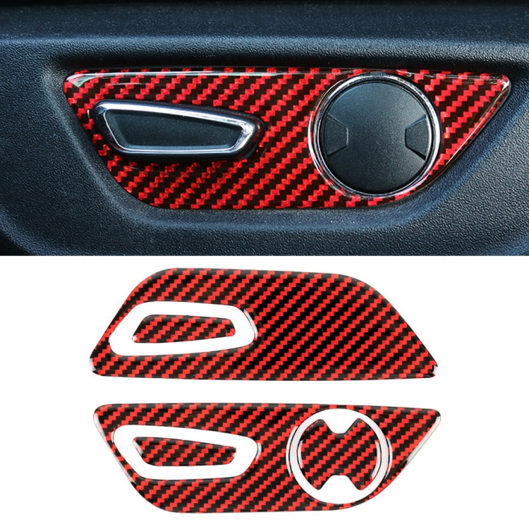 5 in 1 Car Carbon Fiber Seat Adjustment Button Decorative Sticker for Ford Mustang 2015-2020, Left-hand Drive - Car Interior Mouldings by buy2fix | Online Shopping UK | buy2fix