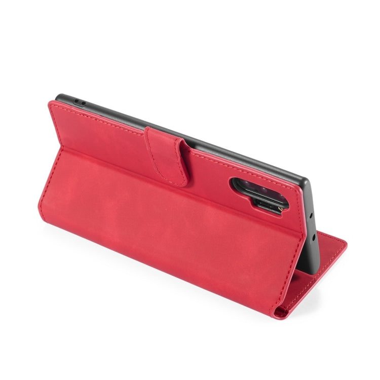 DG.MING Retro Oil Side Horizontal Flip Case with Holder & Card Slots & Wallet for Galaxy Note 10+(Red) - Galaxy Phone Cases by DG.MING | Online Shopping UK | buy2fix