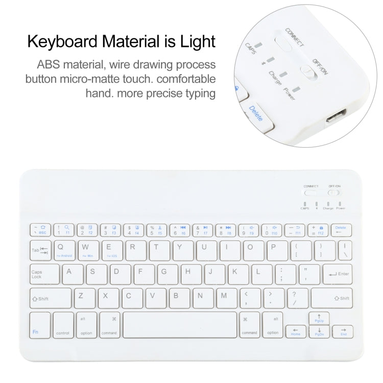 Universal Detachable Bluetooth Keyboard + Leather Tablet Case without Touchpad for iPad 9-10 inch, Specification:White Keyboard(Blue) - Universal by buy2fix | Online Shopping UK | buy2fix