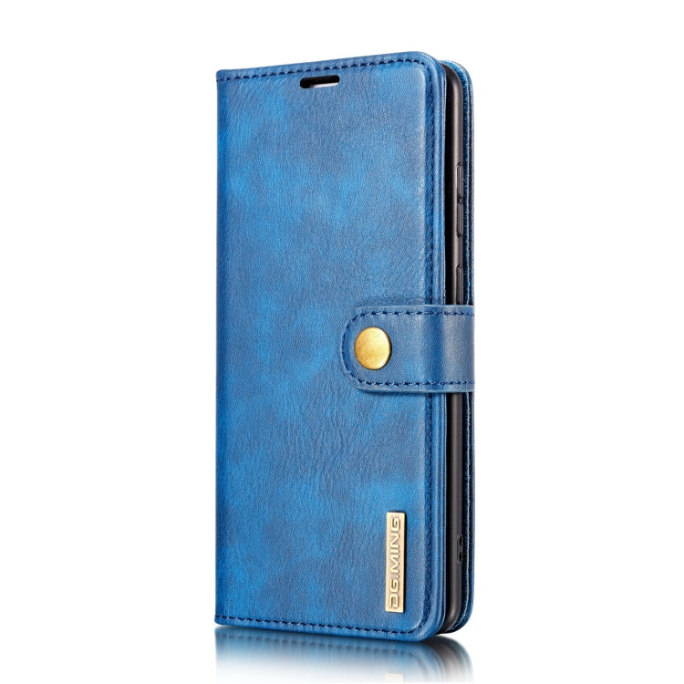 For Samsung Galaxy A72 5G / 4G DG.MING Crazy Horse Texture Flip Detachable Magnetic Leather Case with Holder & Card Slots & Wallet(Blue) - Galaxy Phone Cases by DG.MING | Online Shopping UK | buy2fix