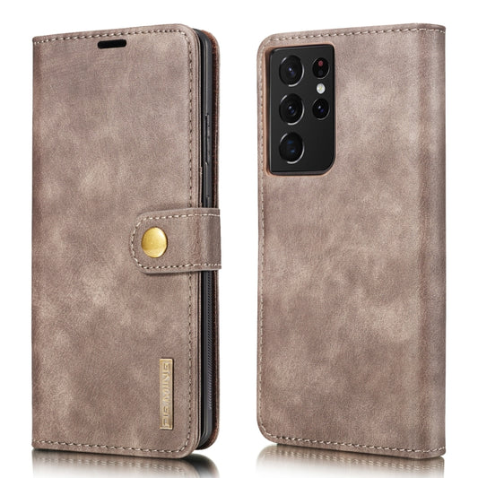 For Samsung Galaxy S21 Ultra 5G DG.MING Crazy Horse Texture Flip Detachable Magnetic Leather Case with Holder & Card Slots & Wallet(Grey) - Galaxy S21 Ultra 5G Cases by DG.MING | Online Shopping UK | buy2fix