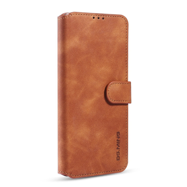 For Xiaomi Redmi Note 9 4G DG.MING Retro Oil Side Horizontal Flip Leather Case with Holder & Card Slots & Wallet(Brown) - Xiaomi Cases by DG.MING | Online Shopping UK | buy2fix