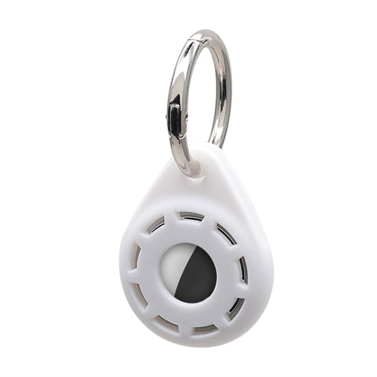 Silica Gel Anti-scratch Shockproof Protective Cover Soft Case with Keychain Ring Loop For AirTag(White) - Key Chain Series by MOMAX | Online Shopping UK | buy2fix