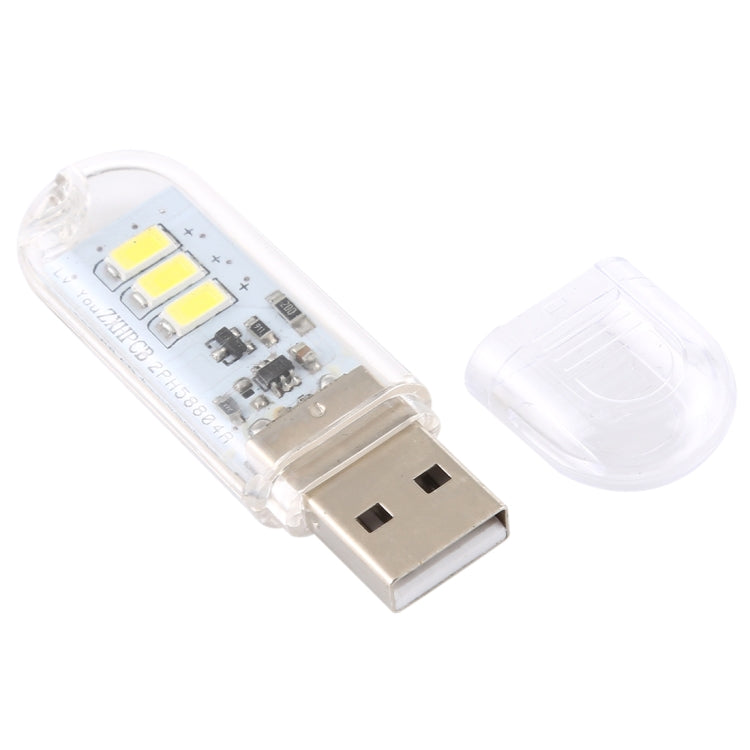 3W 3LEDs 5V 80LM USB LED Book Light Portable Night Light White Light - USB Light by buy2fix | Online Shopping UK | buy2fix