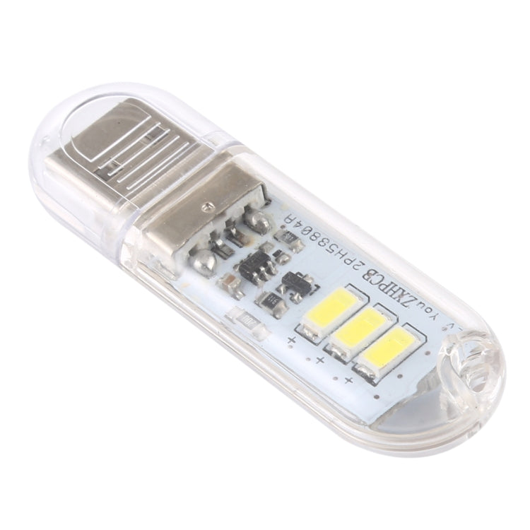 3W 3LEDs 5V 80LM USB LED Book Light Portable Night Light White Light - USB Light by buy2fix | Online Shopping UK | buy2fix