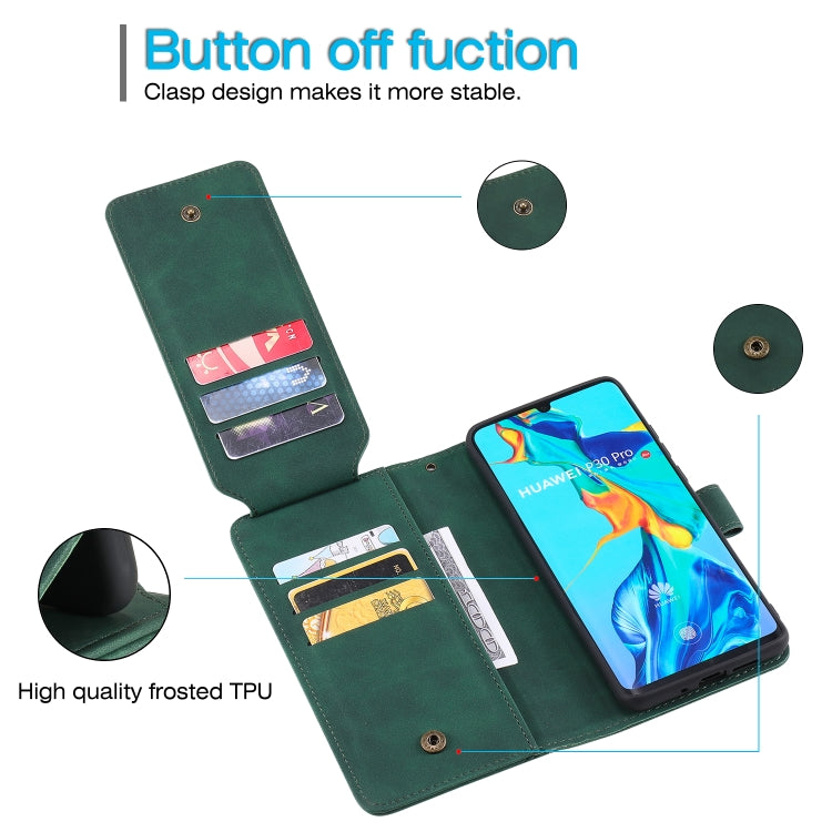 For Huawei P30 Pro Skin Feel Business Horizontal Flip PU Leather Case with Holder & Multi-Card Slots & Wallet & Lanyard & Photo Frame(Green) - Huawei Cases by buy2fix | Online Shopping UK | buy2fix