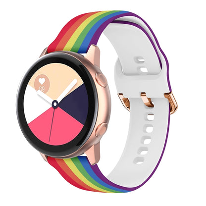 For Samsung Galaxy Watch 46mm Silicone Printing Watch Band(Rainbow) - Watch Bands by buy2fix | Online Shopping UK | buy2fix