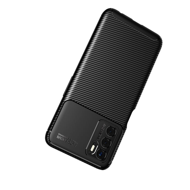 For OPPO A16 Carbon Fiber Texture Shockproof TPU Case(Black) - OPPO Cases by buy2fix | Online Shopping UK | buy2fix