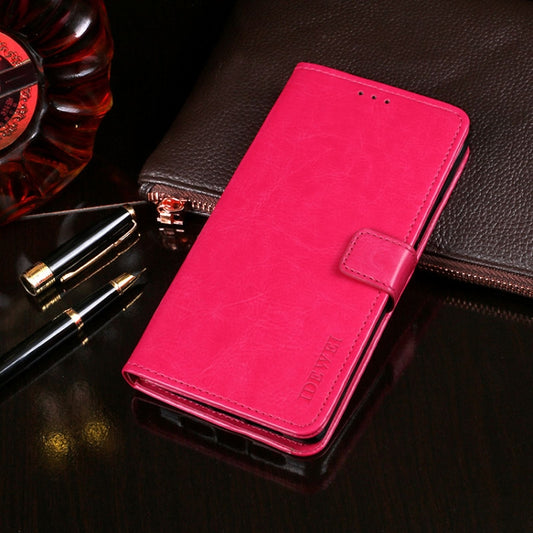 For Alcatel 1 2021 idewei Crazy Horse Texture Horizontal Flip Leather Case with Holder & Card Slots & Wallet(Rose Red) - More Brand by idewei | Online Shopping UK | buy2fix