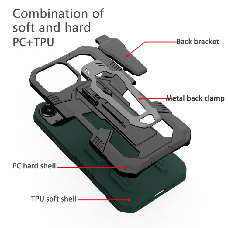 For iPhone 13 mini Machine Armor Warrior Shockproof PC + TPU Protective Case (Green) - iPhone 13 mini Cases by buy2fix | Online Shopping UK | buy2fix