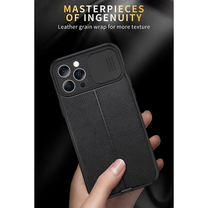 For iPhone 11 Pro Litchi Texture Sliding Camshield TPU Protective Case (Black) - iPhone 11 Pro Cases by buy2fix | Online Shopping UK | buy2fix