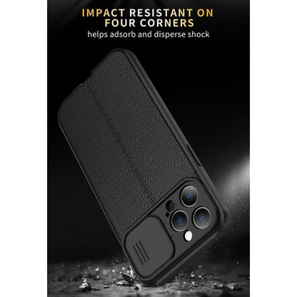 For iPhone 11 Pro Litchi Texture Sliding Camshield TPU Protective Case (Black) - iPhone 11 Pro Cases by buy2fix | Online Shopping UK | buy2fix