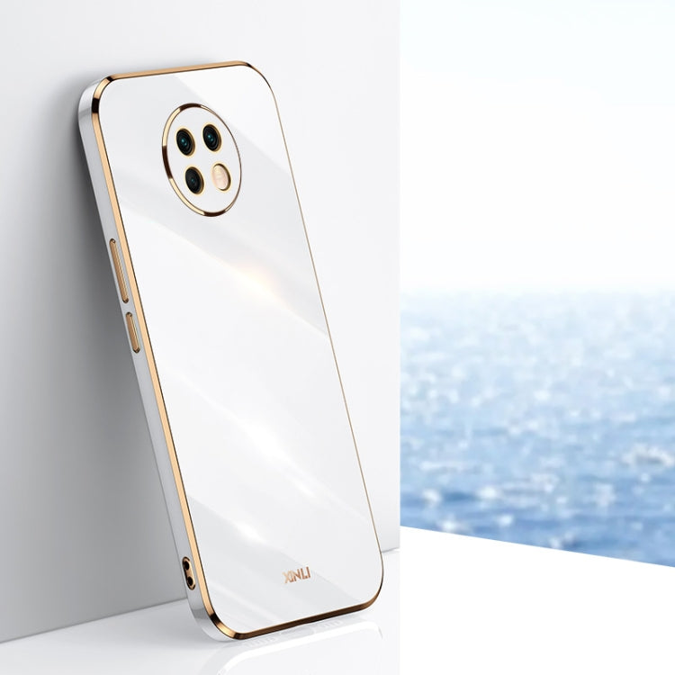 For Xiaomi Redmi Note 9 5G XINLI Straight 6D Plating Gold Edge TPU Shockproof Case(White) - Xiaomi Cases by XINLI | Online Shopping UK | buy2fix