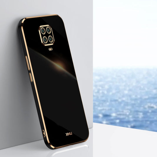 For Xiaomi Redmi Note 9S XINLI Straight 6D Plating Gold Edge TPU Shockproof Case(Black) - Xiaomi Cases by XINLI | Online Shopping UK | buy2fix
