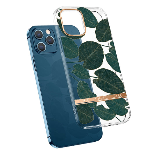 For iPhone 11 Pro Max High Translucent Electroplating Flower Pattern TPU + PC Shockproof Case (Banana Leaf) - iPhone 11 Pro Max Cases by buy2fix | Online Shopping UK | buy2fix