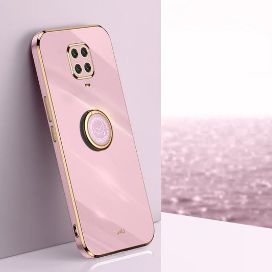 For Xiaomi Redmi Note 9S XINLI Straight 6D Plating Gold Edge TPU Shockproof Case with Ring Holder(Cherry Purple) - Xiaomi Cases by XINLI | Online Shopping UK | buy2fix
