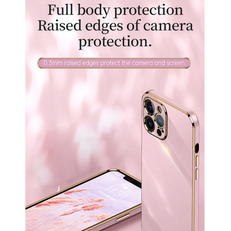 For iPhone 12 Pro Max XINLI Straight 6D Plating Gold Edge TPU Shockproof Case(Hawthorn Red) - iPhone 12 Pro Max Cases by XINLI | Online Shopping UK | buy2fix