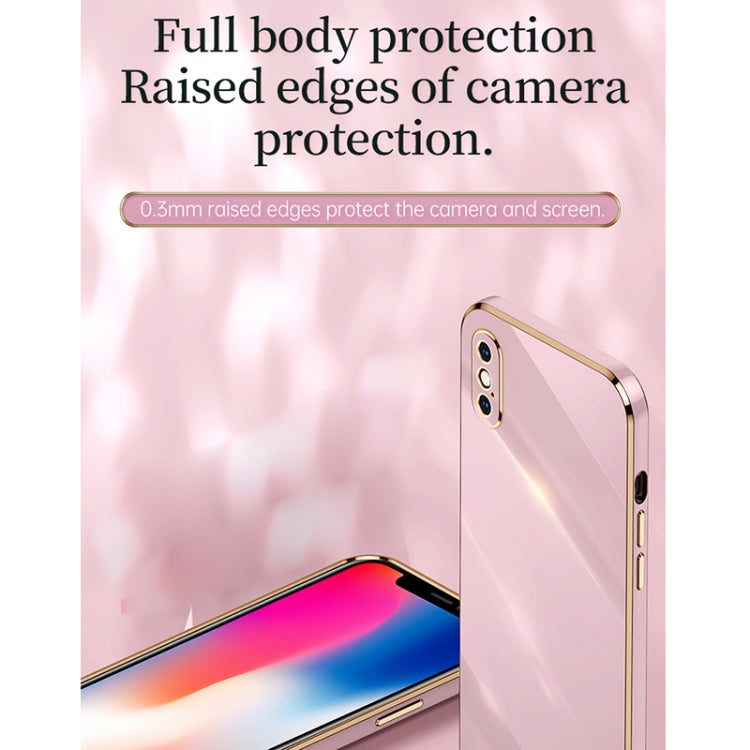 For iPhone X XINLI Straight 6D Plating Gold Edge TPU Shockproof Case with Ring Holder(Mint Green) - More iPhone Cases by XINLI | Online Shopping UK | buy2fix