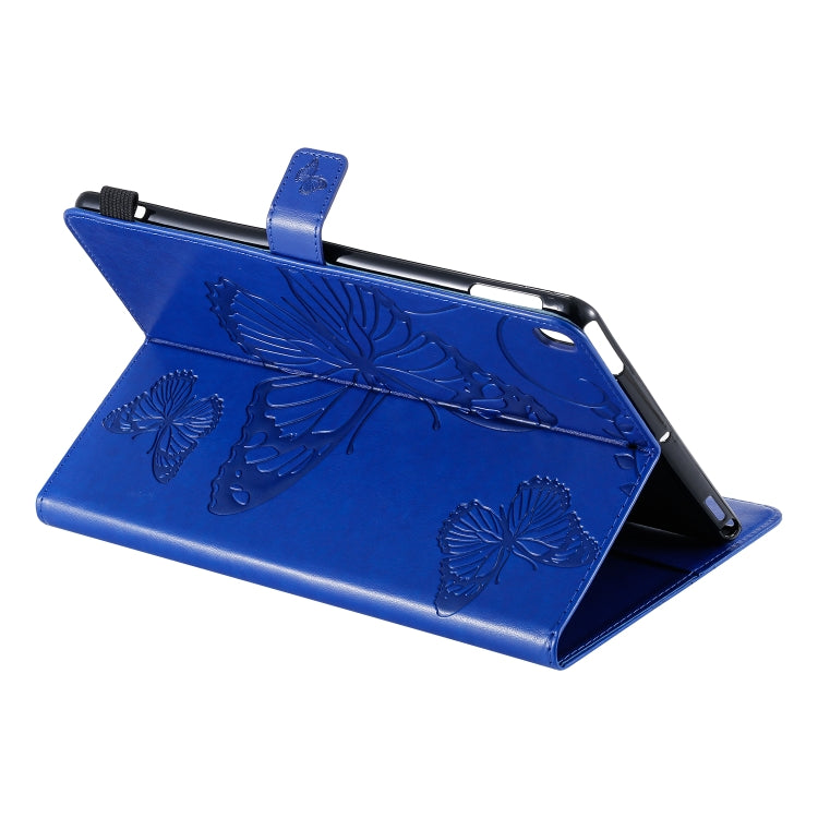 For iPad 10.2 / Pro 10.5 / Air  2019 Pressed Printing Butterfly Pattern Horizontal Flip PU Leather Case with Holder & Card Slots & Wallet & Pen Slot(Blue) - iPad Air (2019) Cases by buy2fix | Online Shopping UK | buy2fix