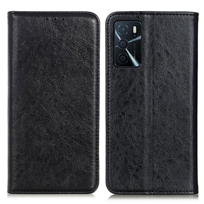 For OPPO A16 Magnetic Crazy Horse Texture Horizontal Flip Leather Case with Holder & Card Slots & Wallet(Black) - OPPO Cases by buy2fix | Online Shopping UK | buy2fix