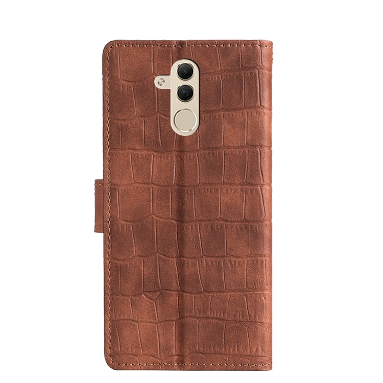 For Huawei Mate 20 Lite Skin Feel Crocodile Texture Magnetic Clasp Horizontal Flip PU Leather Case with Holder & Card Slots & Wallet(Brown) - Huawei Cases by buy2fix | Online Shopping UK | buy2fix