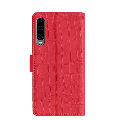 For Huawei P30 Skin Feel Crocodile Texture Magnetic Clasp Horizontal Flip PU Leather Case with Holder & Card Slots & Wallet(Red) - Huawei Cases by buy2fix | Online Shopping UK | buy2fix