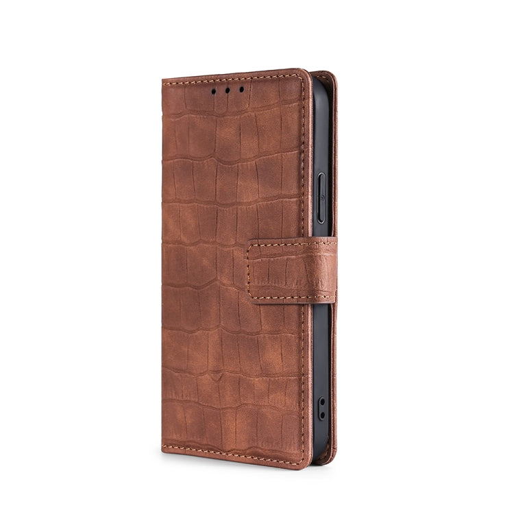 For Huawei P20 Lite 2019 Skin Feel Crocodile Texture Magnetic Clasp Horizontal Flip PU Leather Case with Holder & Card Slots & Wallet(Brown) - Huawei Cases by buy2fix | Online Shopping UK | buy2fix