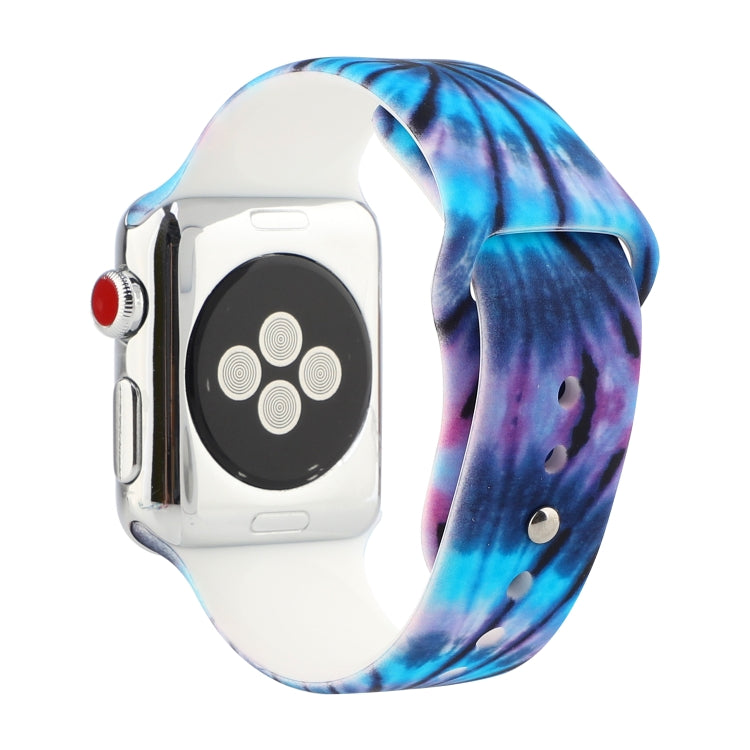 Silicone Painted Pattern Watch Band For Apple Watch Series 9&8&7 41mm / SE 3&SE 2&6&SE&5&4 40mm / 3&2&1 38mm(F) - Watch Bands by buy2fix | Online Shopping UK | buy2fix