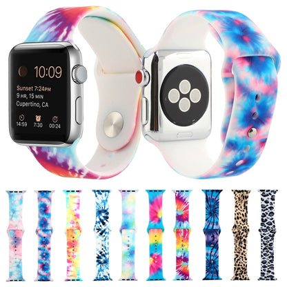 Silicone Painted Pattern Watch Band For Apple Watch Series 9&8&7 41mm / SE 3&SE 2&6&SE&5&4 40mm / 3&2&1 38mm(J) - Watch Bands by buy2fix | Online Shopping UK | buy2fix