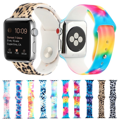 Silicone Painted Pattern Watch Band For Apple Watch Ultra 49mm&Watch Ultra 2 49mm / Series 9&8&7 45mm / SE 3&SE 2&6&SE&5&4 44mm / 3&2&1 42mm(A) - Watch Bands by buy2fix | Online Shopping UK | buy2fix