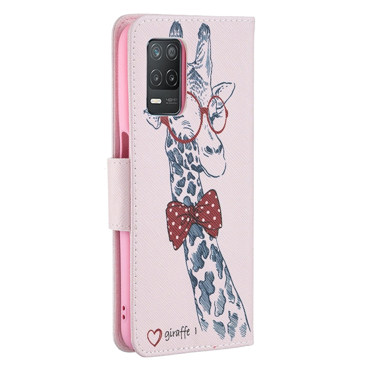 For OPPO Realme 8 5G / Realme V13 Colored Drawing Pattern Horizontal Flip Leather Case with Holder & Card Slots & Wallet(Deer) - Realme Cases by buy2fix | Online Shopping UK | buy2fix