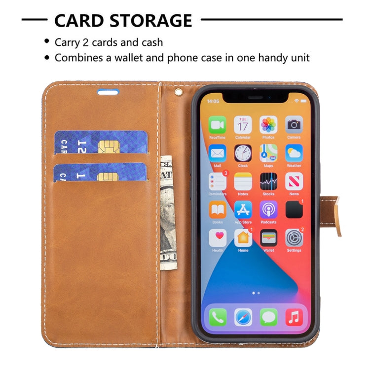 For iPhone 13 mini Color Matching Denim Texture Horizontal Flip Leather Case with Holder & Card Slots & Wallet & Lanyard (Royal Blue) - iPhone 13 mini Cases by buy2fix | Online Shopping UK | buy2fix