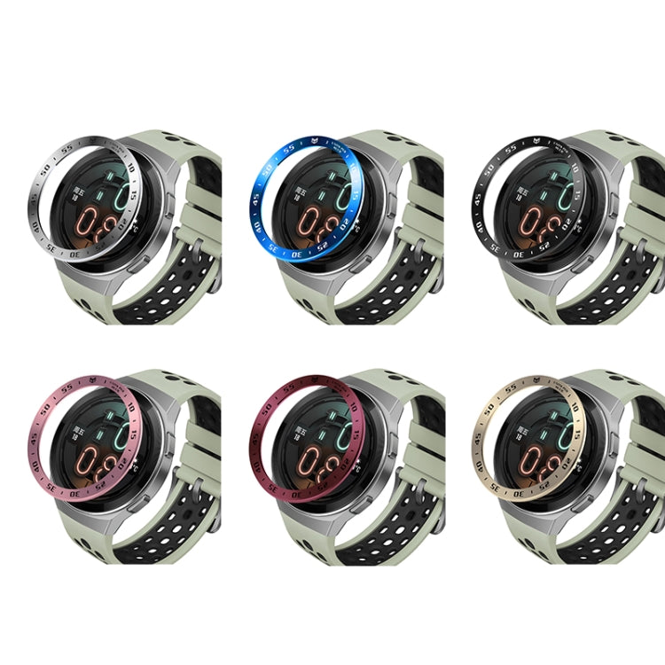 For Huawei Watch GT2e Smart Watch Stainless Steel Bezel Ring, Style:A Version Time(Black Ring White Lettering) - Watch Cases by buy2fix | Online Shopping UK | buy2fix