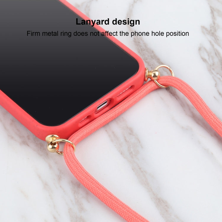 For iPhone 13 Pro Wheat Straw Material + TPU Shockproof Case with Neck Lanyard (Red) - iPhone 13 Pro Cases by buy2fix | Online Shopping UK | buy2fix