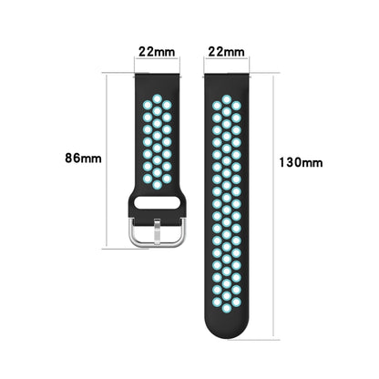 For Samsung Galaxy Watch4 Classic 46mm Two-color Silicone Watch Band(White Black) - Watch Bands by buy2fix | Online Shopping UK | buy2fix