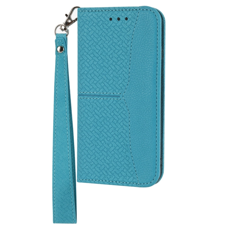 For Honor 50 Woven Texture Stitching Magnetic Horizontal Flip PU Leather Case with Holder & Card Slots & Wallet & Lanyard(Blue) - Honor Cases by buy2fix | Online Shopping UK | buy2fix