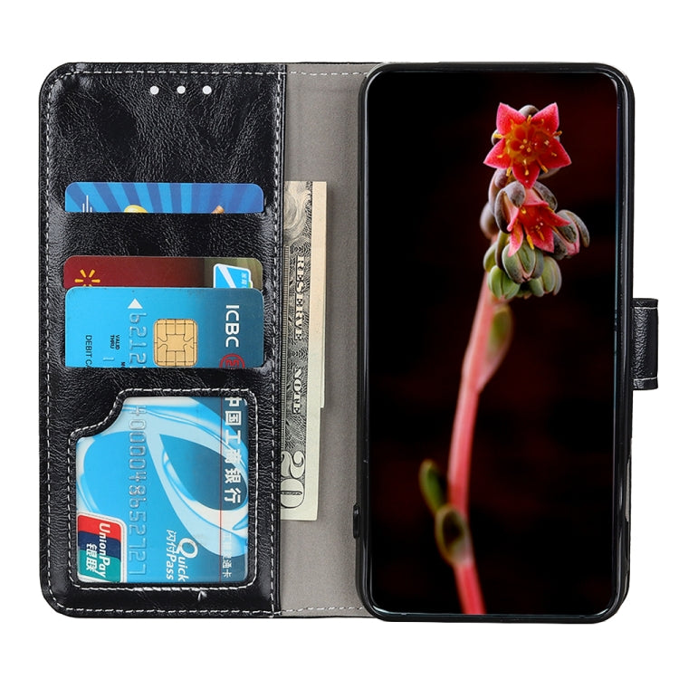 For ZTE Blade A71 Retro Crazy Horse Texture Horizontal Flip Leather Case with Holder & Card Slots & Photo Frame & Wallet(Black) - ZTE Cases by buy2fix | Online Shopping UK | buy2fix
