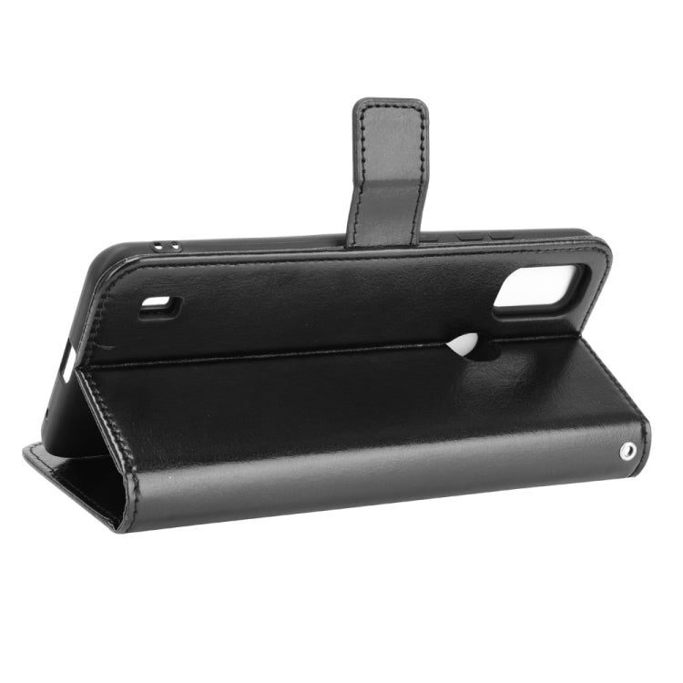 For ZTE Blade A51 Crazy Horse Texture Horizontal Flip Leather Case with Holder & Card Slots & Lanyard(Black) - ZTE Cases by buy2fix | Online Shopping UK | buy2fix
