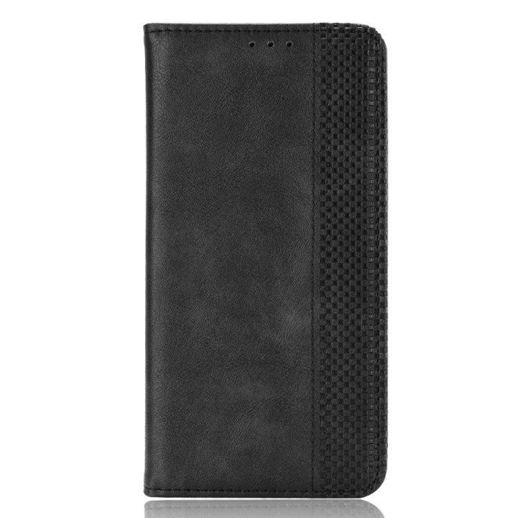 For ZTE Blade A71 Magnetic Buckle Retro Crazy Horse Texture Horizontal Flip Leather Case with Holder & Card Slots & Photo Frame(Black) - ZTE Cases by buy2fix | Online Shopping UK | buy2fix