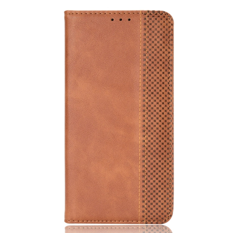For ZTE Blade A71 Magnetic Buckle Retro Crazy Horse Texture Horizontal Flip Leather Case with Holder & Card Slots & Photo Frame(Brown) - ZTE Cases by buy2fix | Online Shopping UK | buy2fix