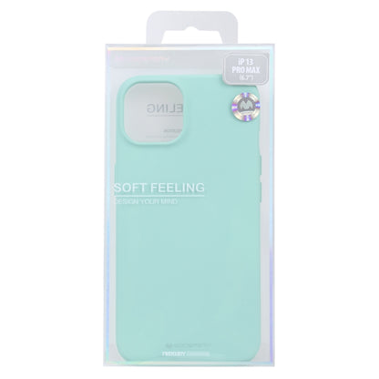 For iPhone 13 Pro Max GOOSPERY SOFT FEELING Liquid TPU Shockproof Soft Case (Mint Green) - iPhone 13 Pro Max Cases by GOOSPERY | Online Shopping UK | buy2fix