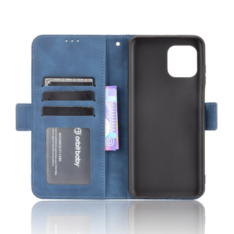 For Motorola Moto Edge 20 Lite Skin Feel Calf Pattern Horizontal Flip Leather Case with Holder & Card Slots & Photo Frame(Blue) - Motorola Cases by buy2fix | Online Shopping UK | buy2fix