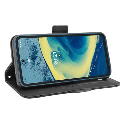 For Nokia XR20 Skin Feel Calf Pattern Horizontal Flip Leather Case with Holder & Card Slots & Photo Frame(Black) - Nokia Cases by buy2fix | Online Shopping UK | buy2fix