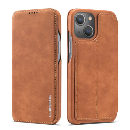 For iPhone 13 mini LC.IMEEKE Hon Ancient Series Horizontal Flip Leather Case with Holder & Card Slot (Brown) - iPhone 13 mini Cases by LC.IMEEKE | Online Shopping UK | buy2fix