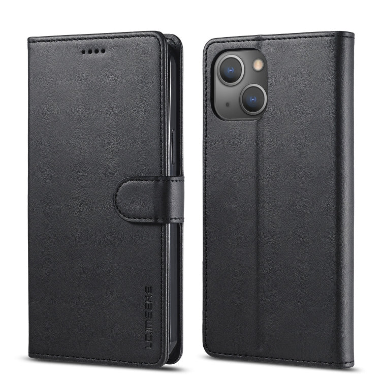 For iPhone 13 LC.IMEEKE Calf Texture Horizontal Flip Leather Case with Holder & Card Slots & Wallet(Black) - iPhone 13 Cases by LC.IMEEKE | Online Shopping UK | buy2fix